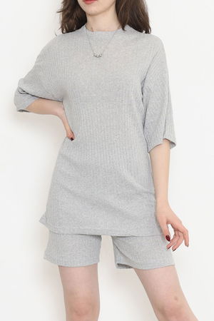 Crew Neck Shorts Set Gray - 11552.1567.