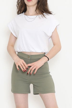 Crop T-shirt with Elastic Waist White - 16552.1567.