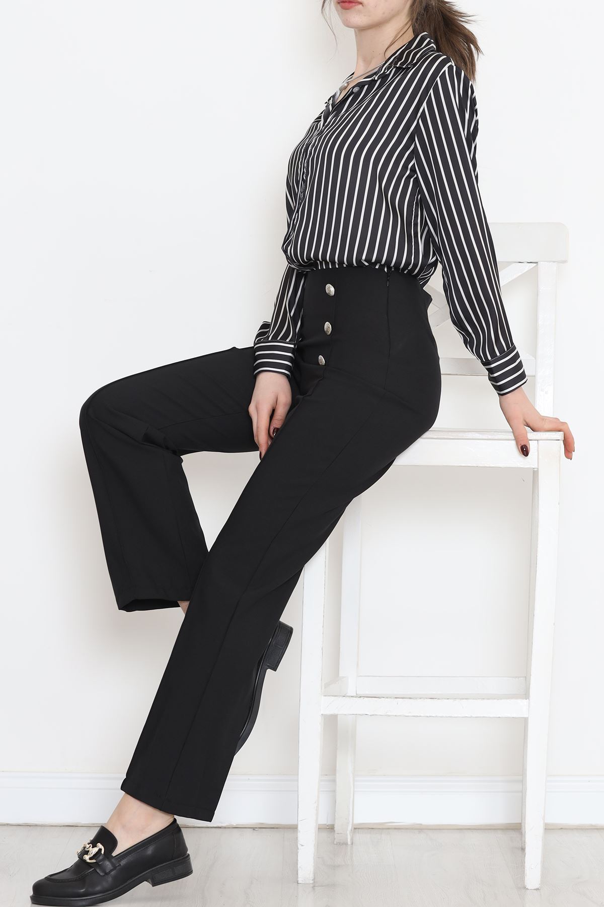 Chimali Button Detailed Pants Black - 20864.683.