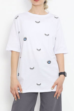 Eye Embroidered T-shirt White1 - 1885.751.