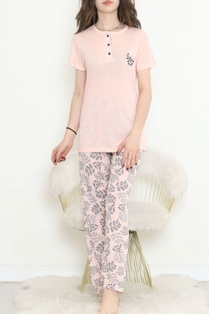 Buttoned Pajama Set Salmonlaci - 704.1287.