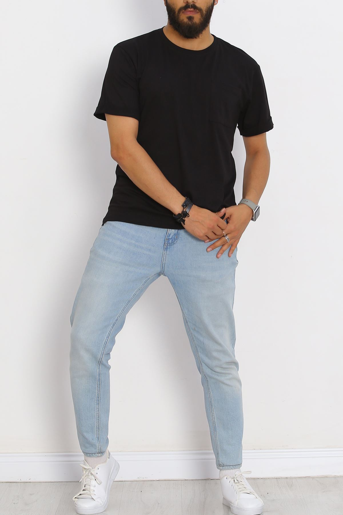 Men's T-shirt with Pockets Black - 20029.1567.