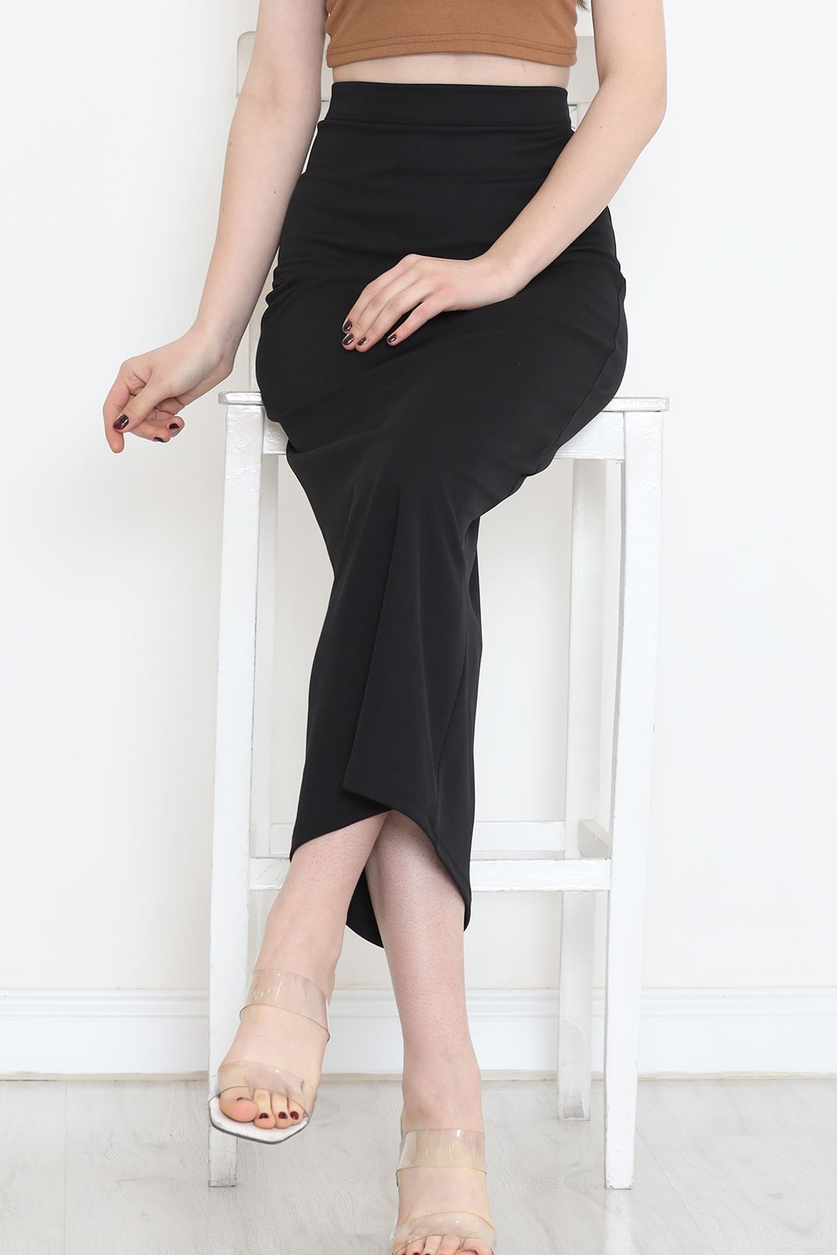 Scuba Fabric Pencil Skirt Black - 20253.1778.