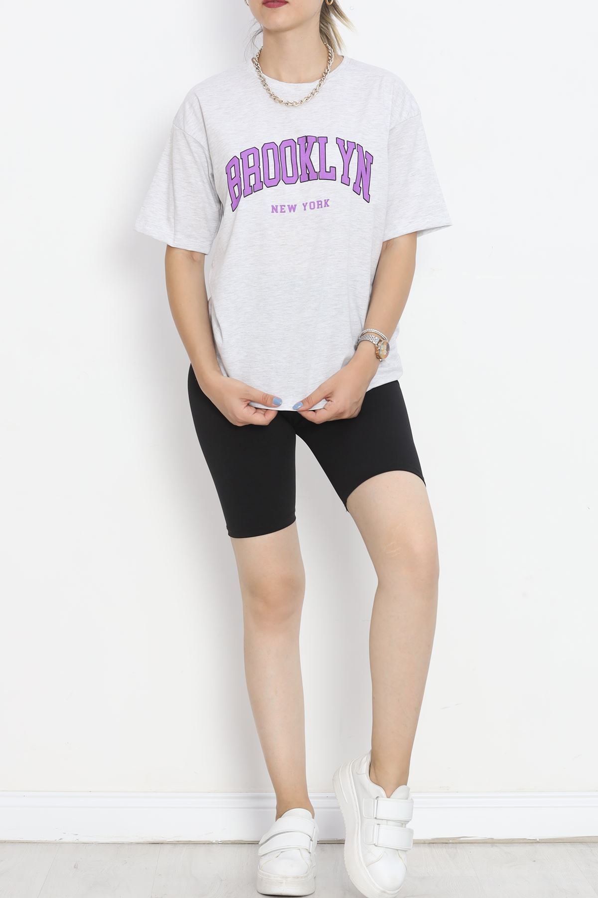 Printed Crew Neck T-Shirt Gray - 16512.1567.