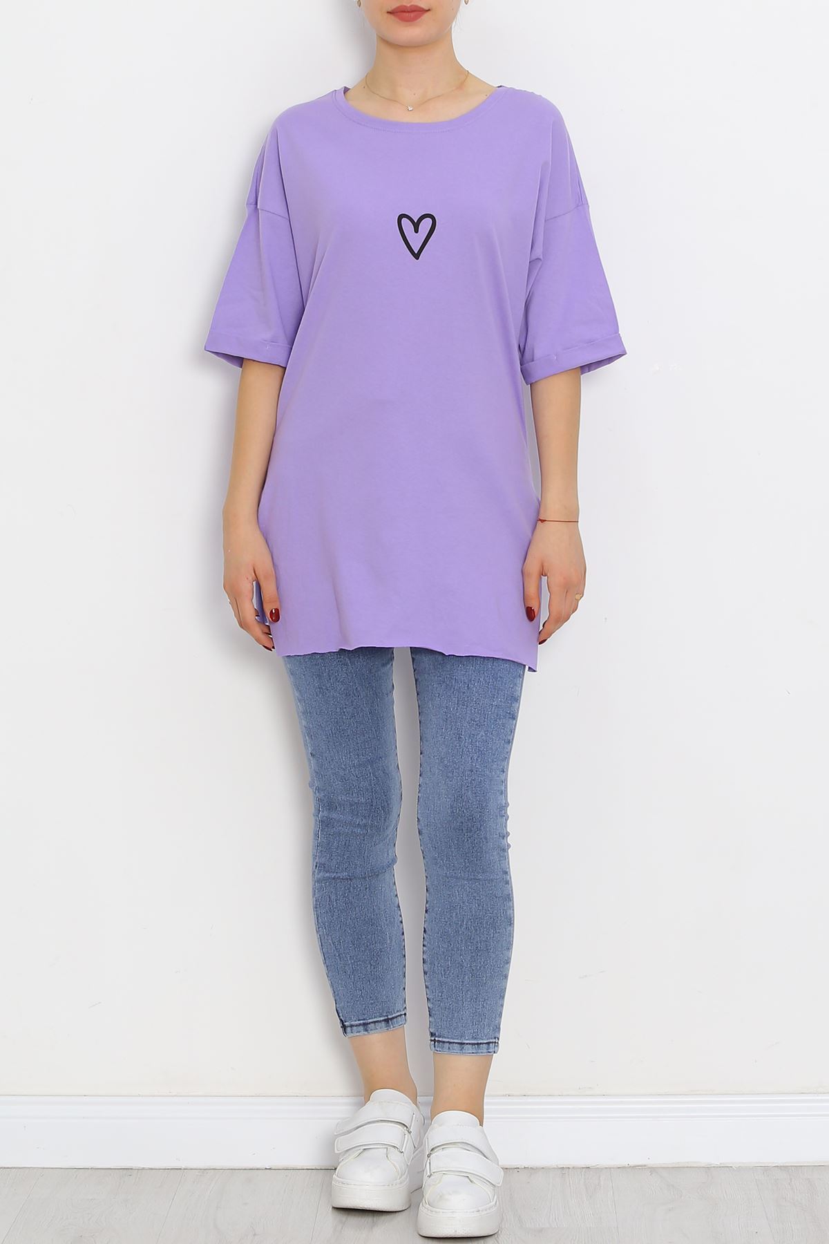 Double Sleeve Printed T-Shirt Lilac - 16556.1567.