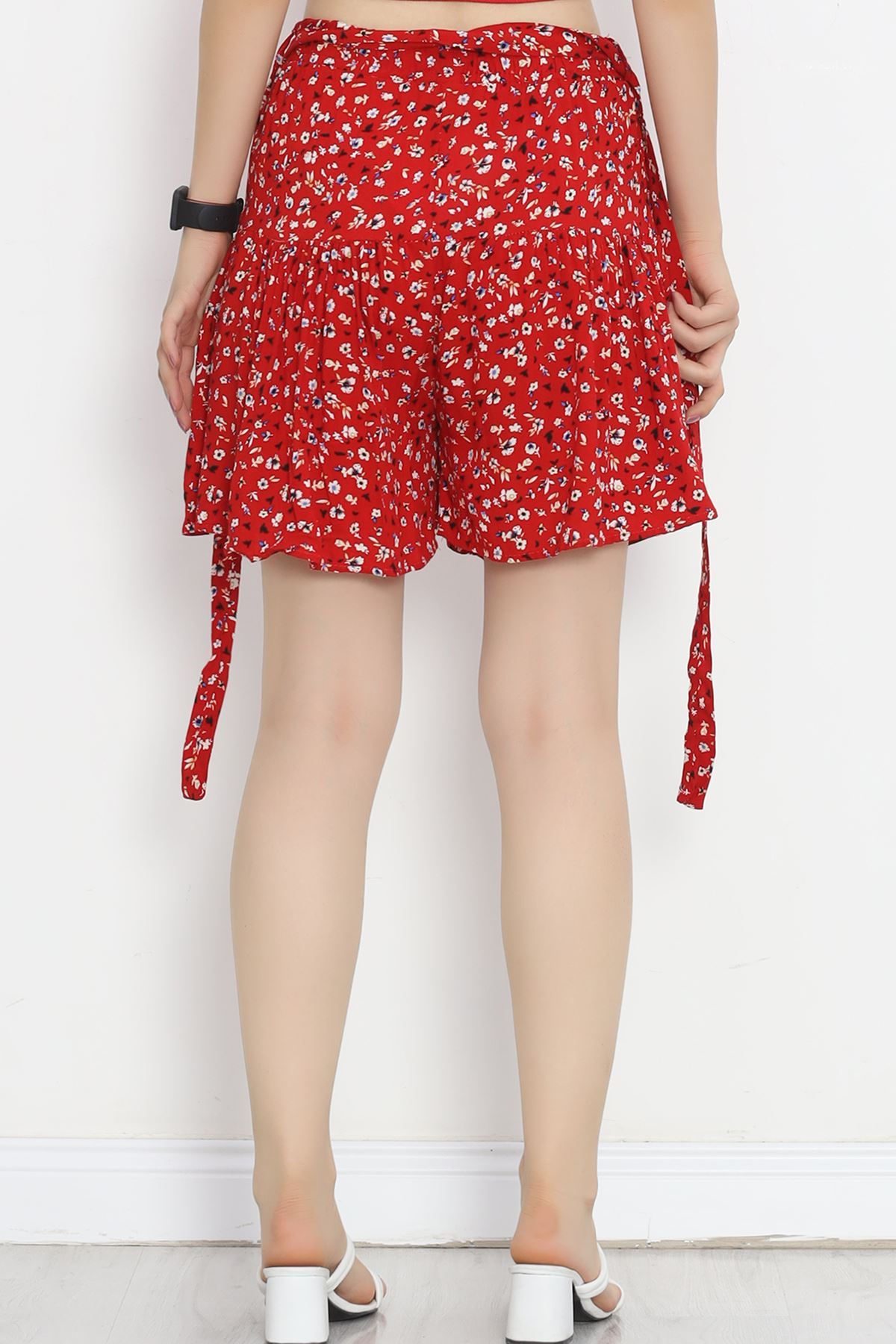 Skirt with Belted Shorts Red and White - 16701.1355.