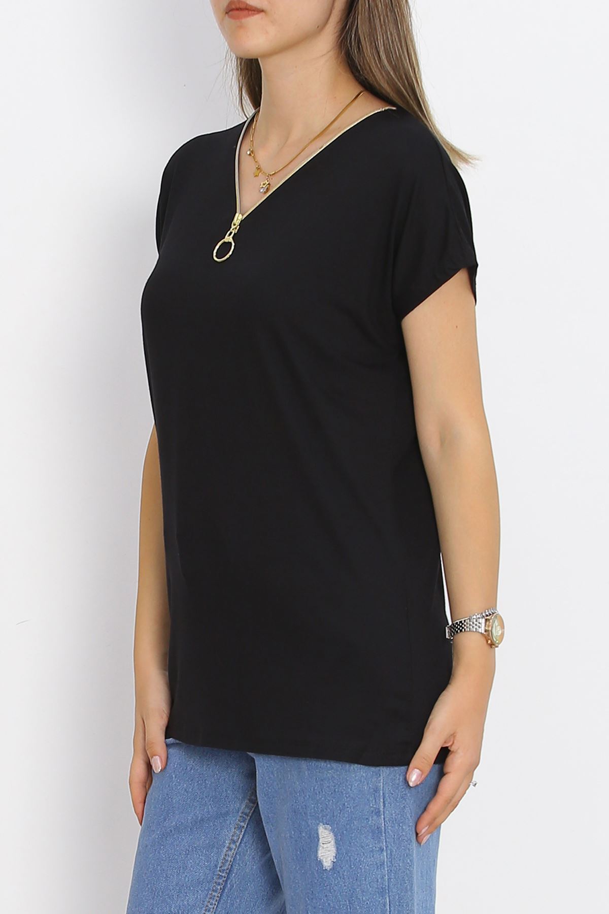 Zipper T-shirt Black - 20202.102.