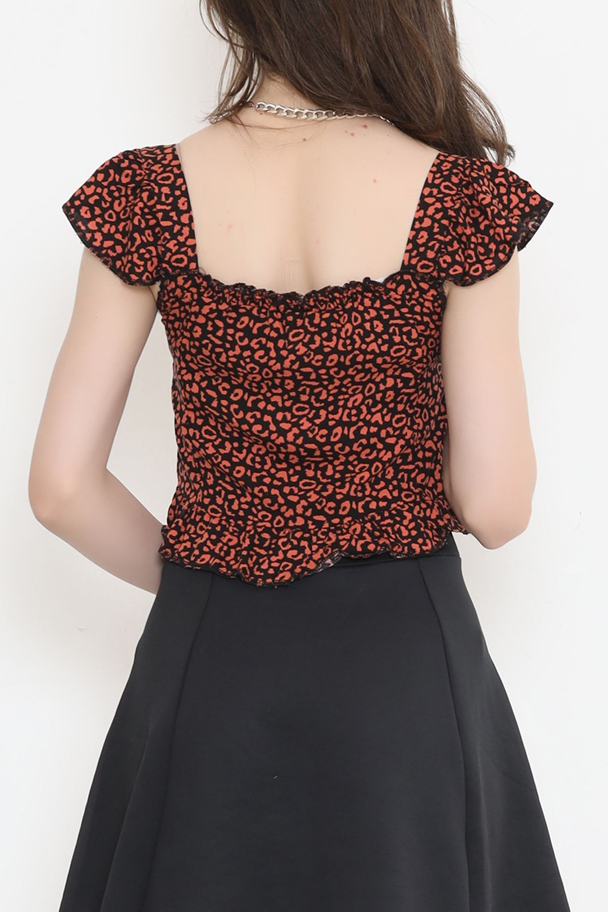 Crop Blouse with Zipper Tile - 18473.1153.