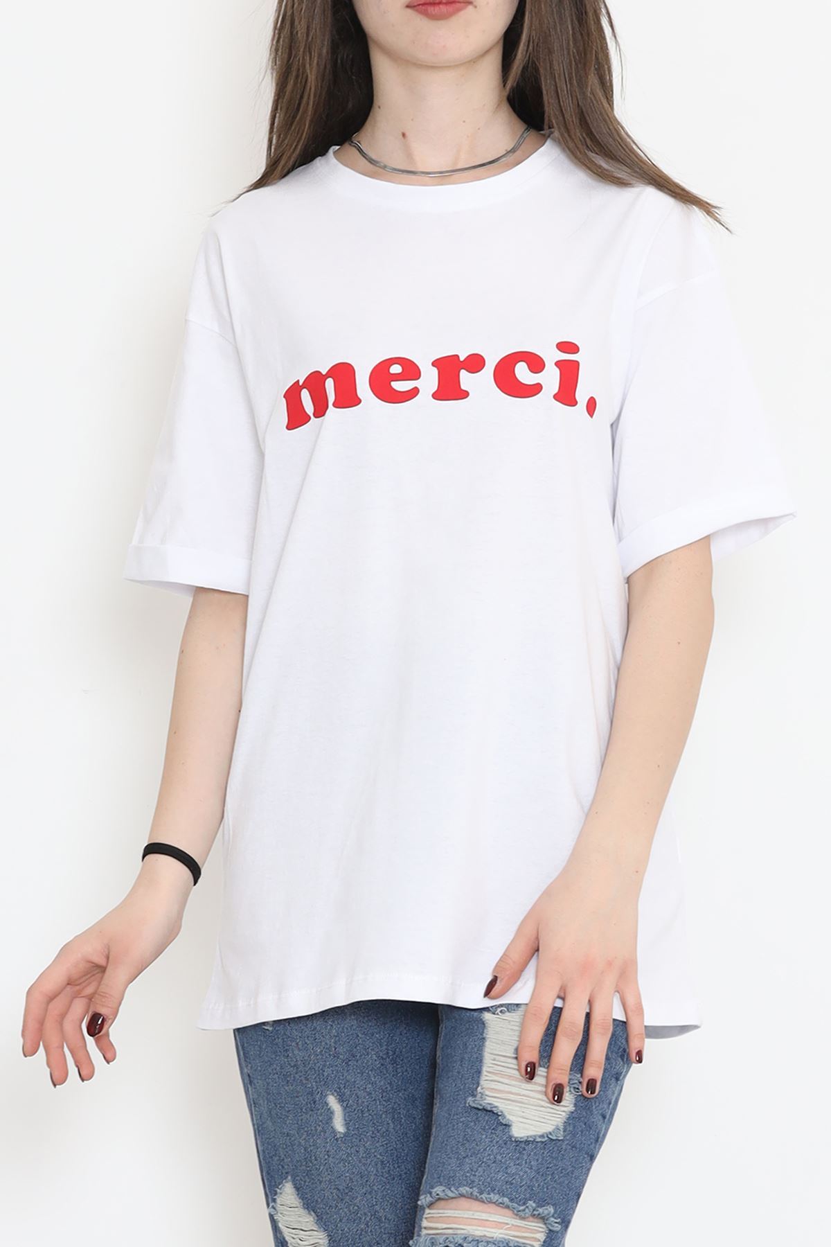 Printed Double Sleeve T-shirt White - 16536.1567.