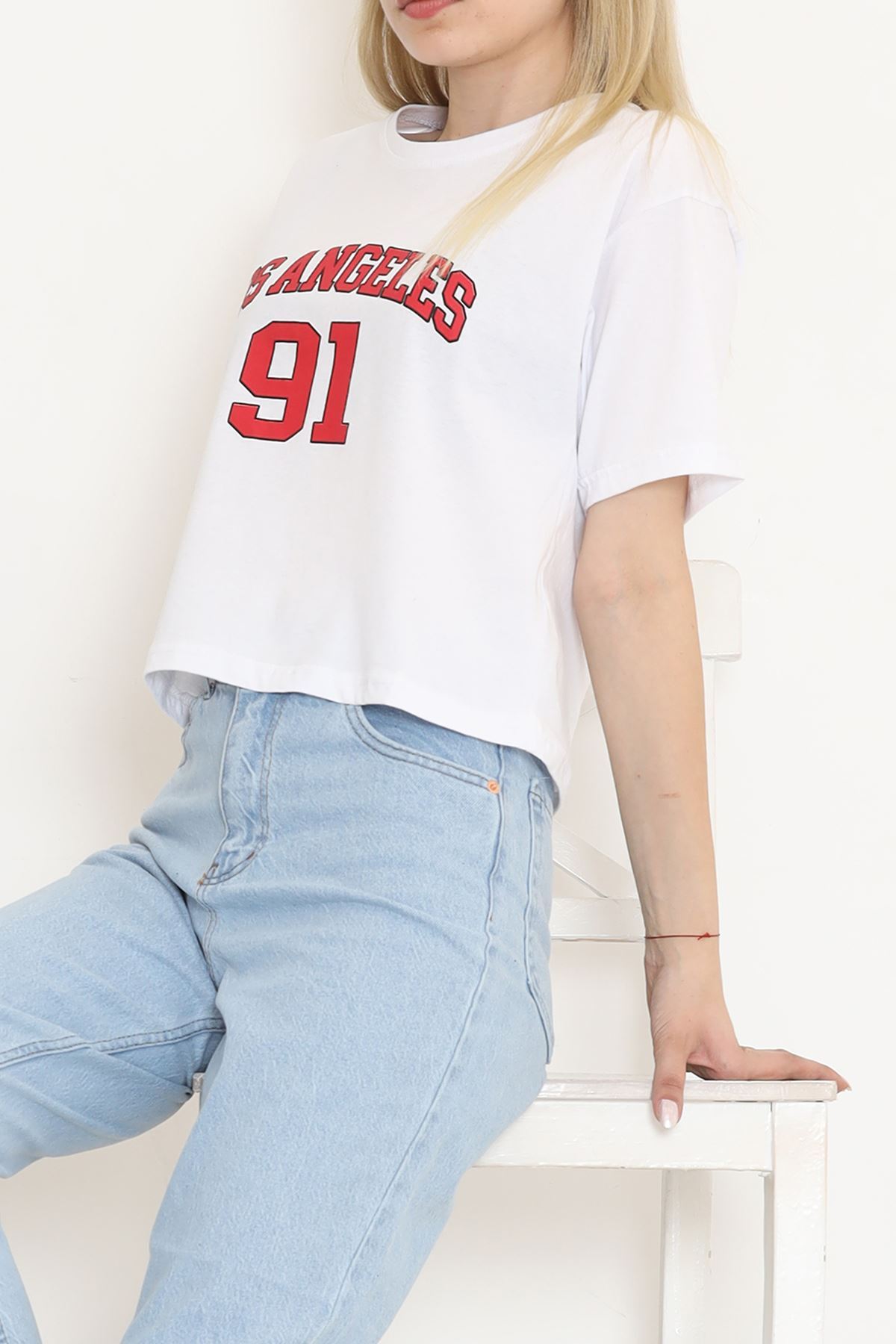 Printed Crop T-shirt White - 16481.1567.