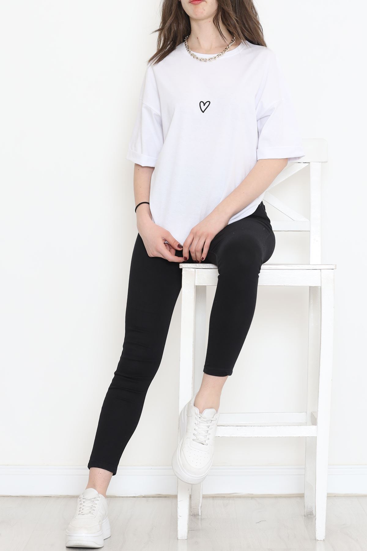 Double Sleeve Printed T-Shirt White and Black - 16556.1567.