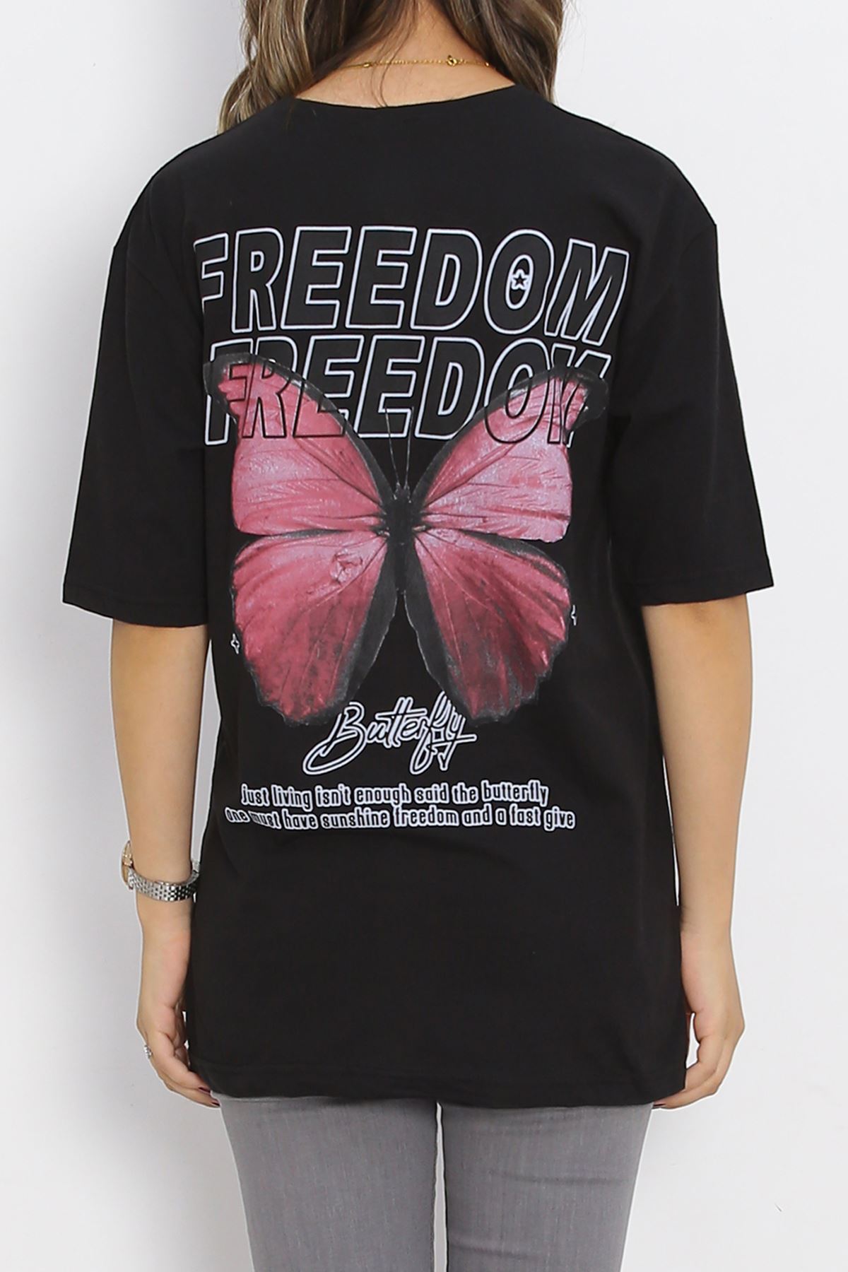 Front Back Printed T-Shirt Black - 20001.1567.