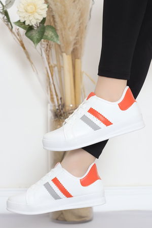 Striped Casual Shoes Whiteorange - 17114.264.