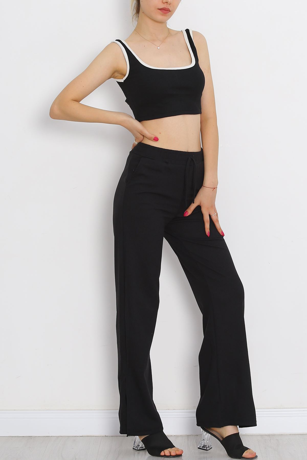 Cuff Slit Pants Black - 250.1247.