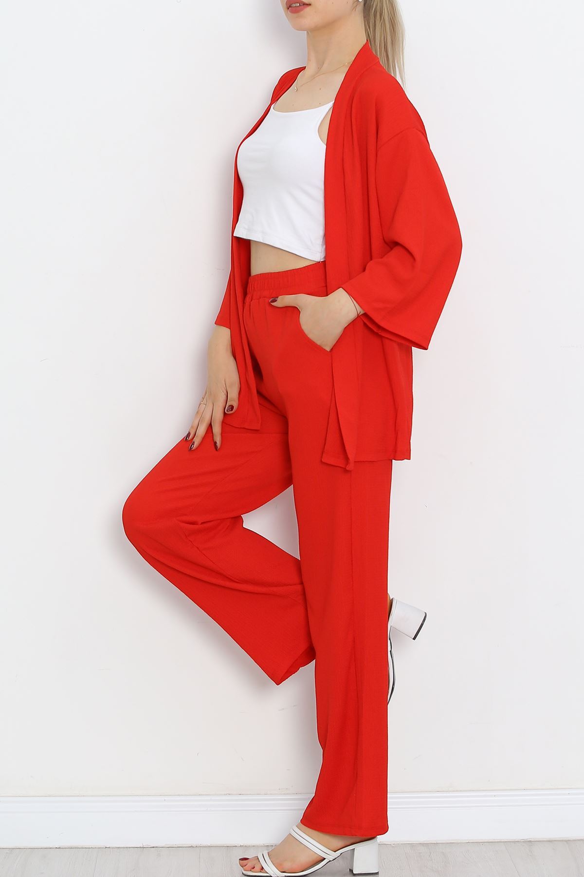 Long Kimono Suit Red - 722.1247.