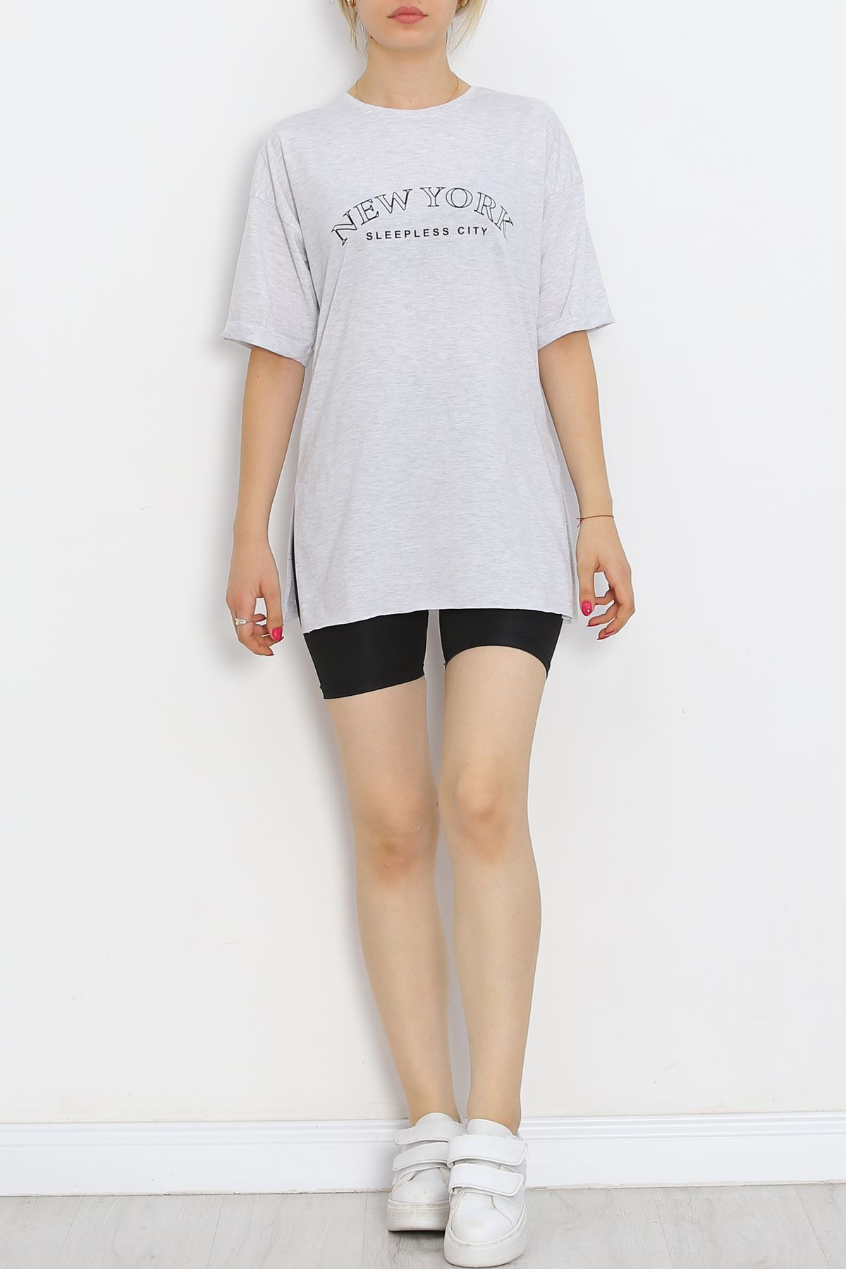 Printed Double Sleeve T-Shirt Gray - 16560.1567.