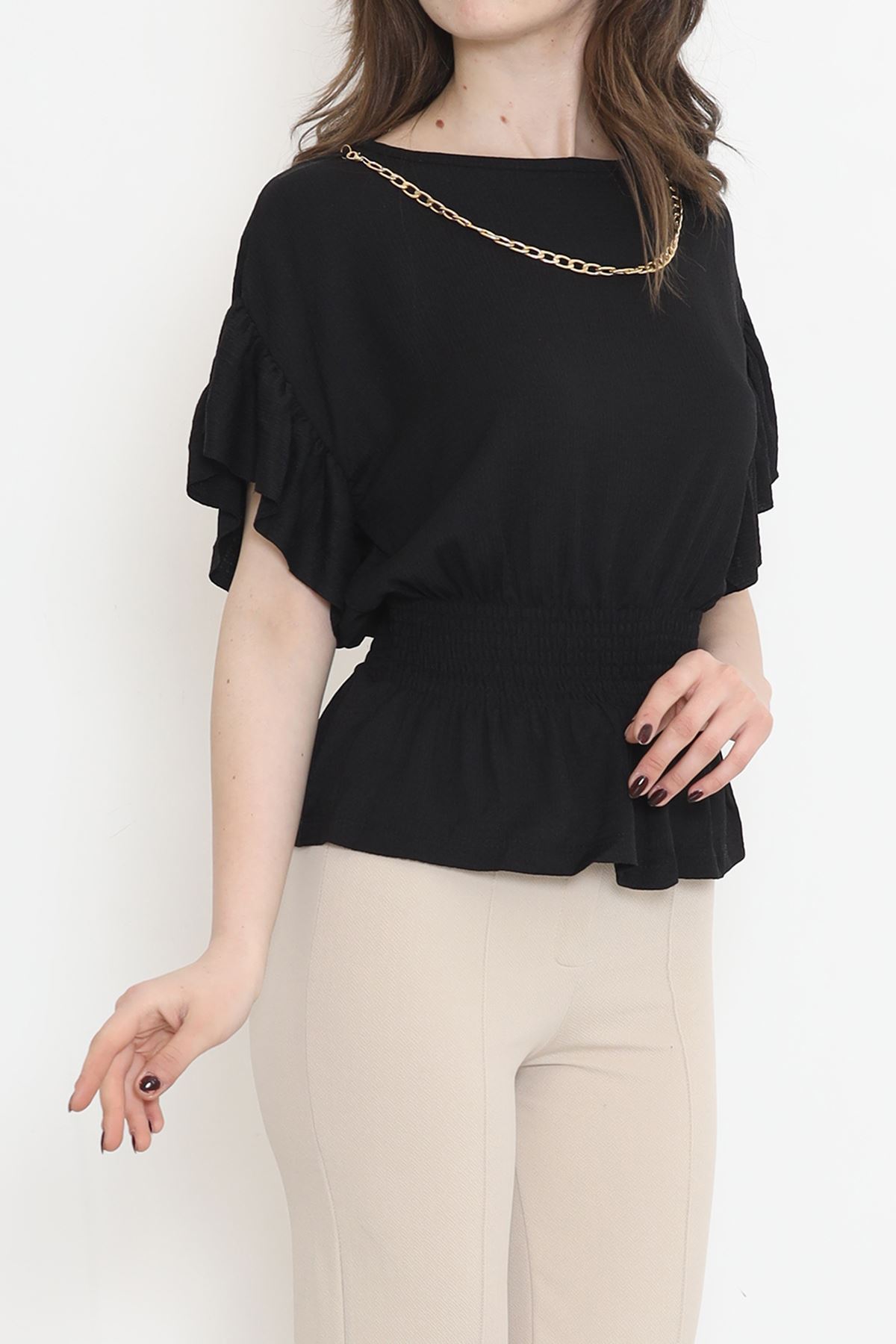 Collar Chain Blouse Black - 2493.555.