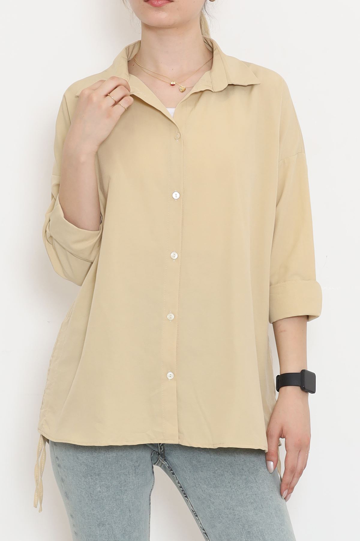 Shirred Shirt Beige1 - 16654.1775.