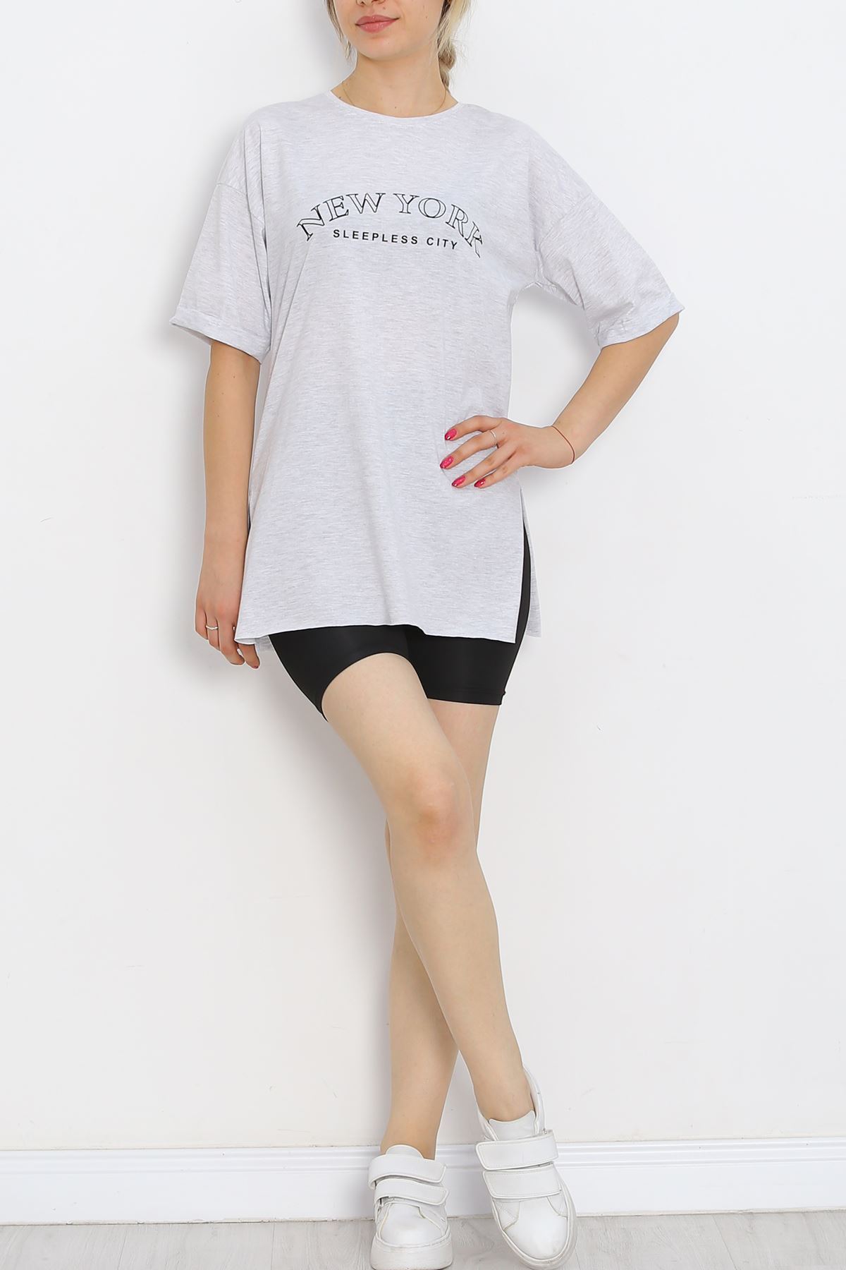 Printed Double Sleeve T-Shirt Gray - 16560.1567.