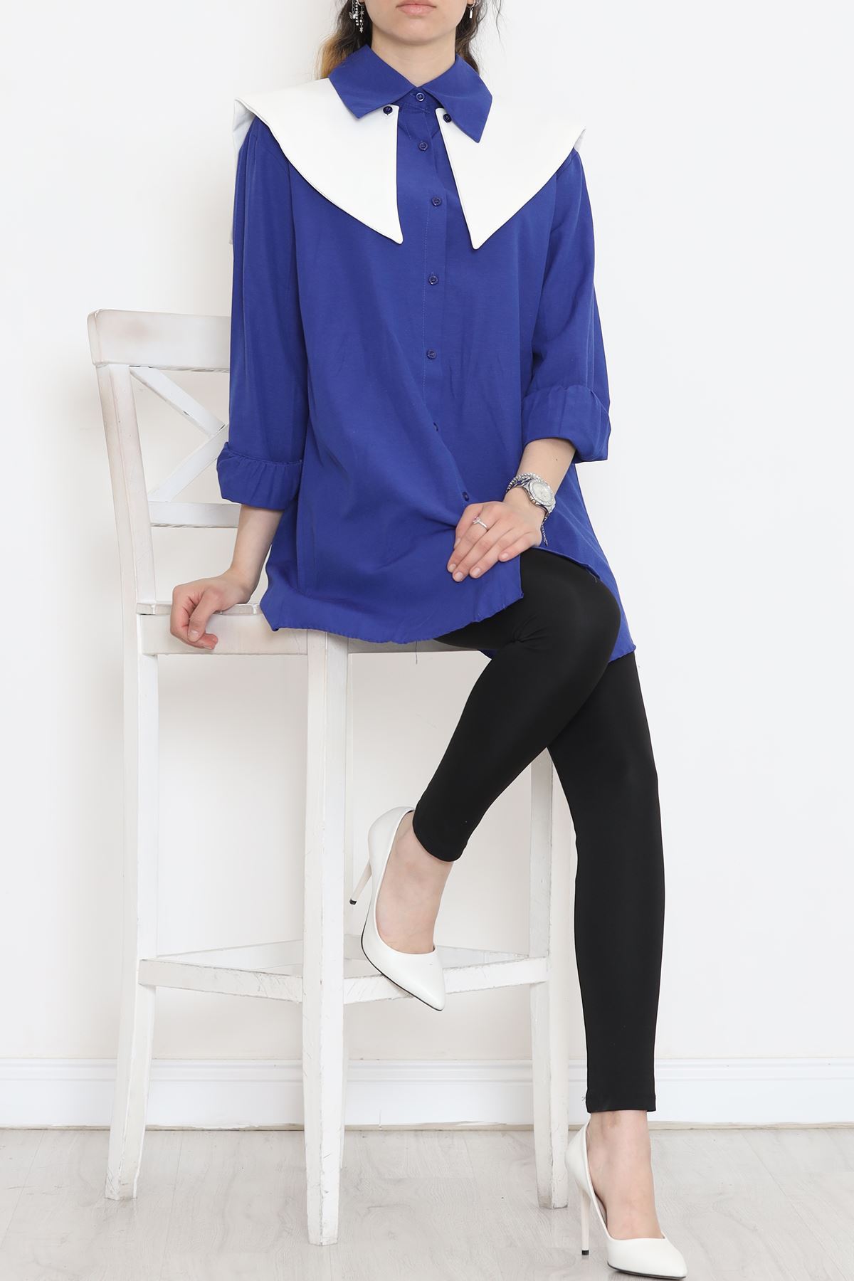 Wide Collar Poplin Shirt Saks - 16718.255.