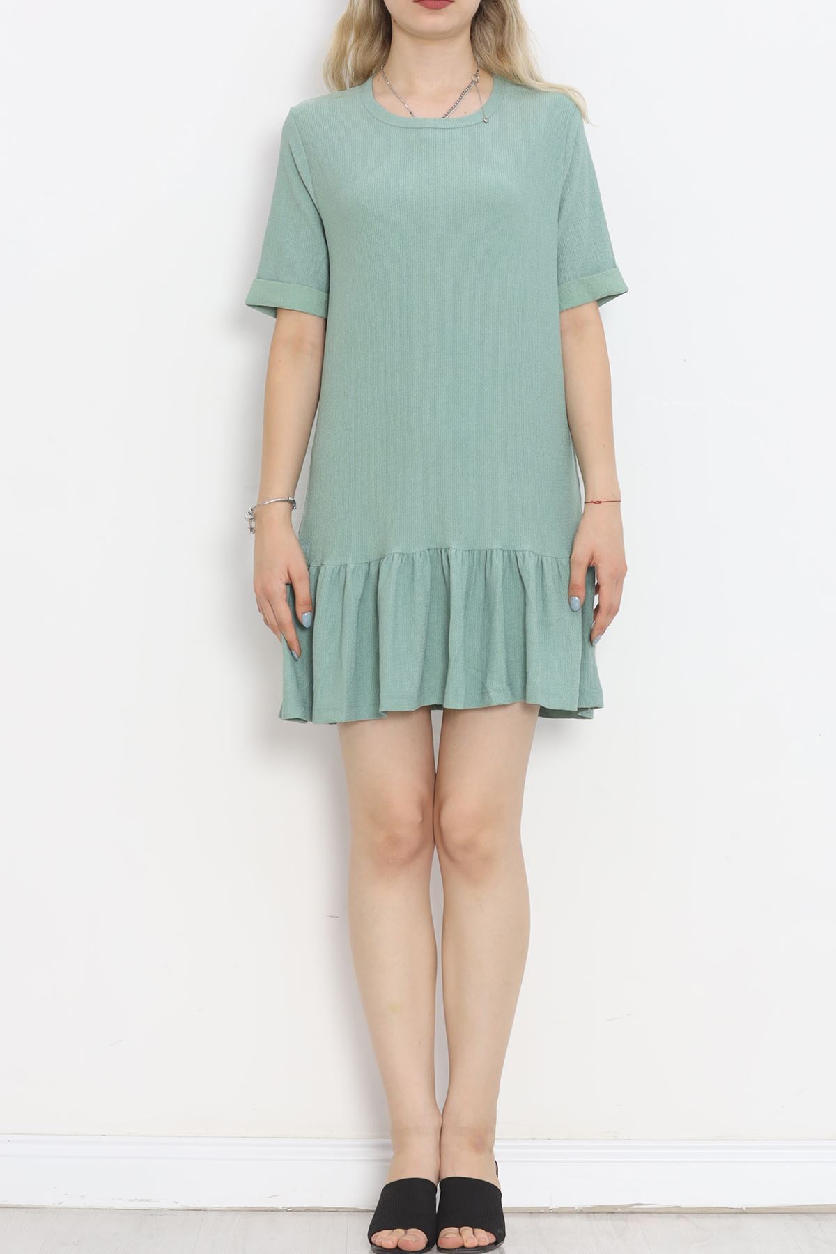 Short Sleeve Burümcük Dress Mint - 18877.1059.