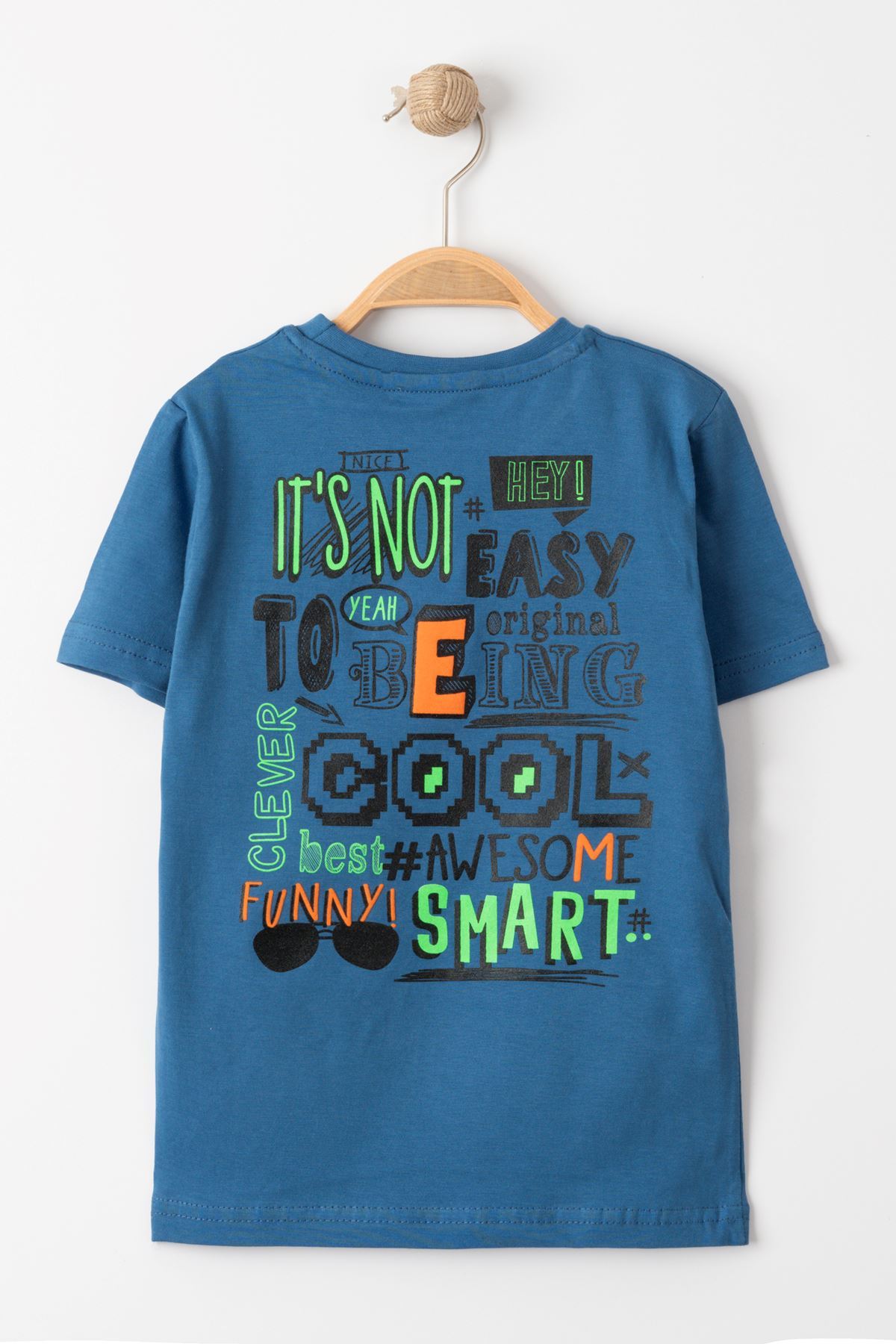 3-7 Years Printed Men's T-Shirt Indigo - 224161.1576.