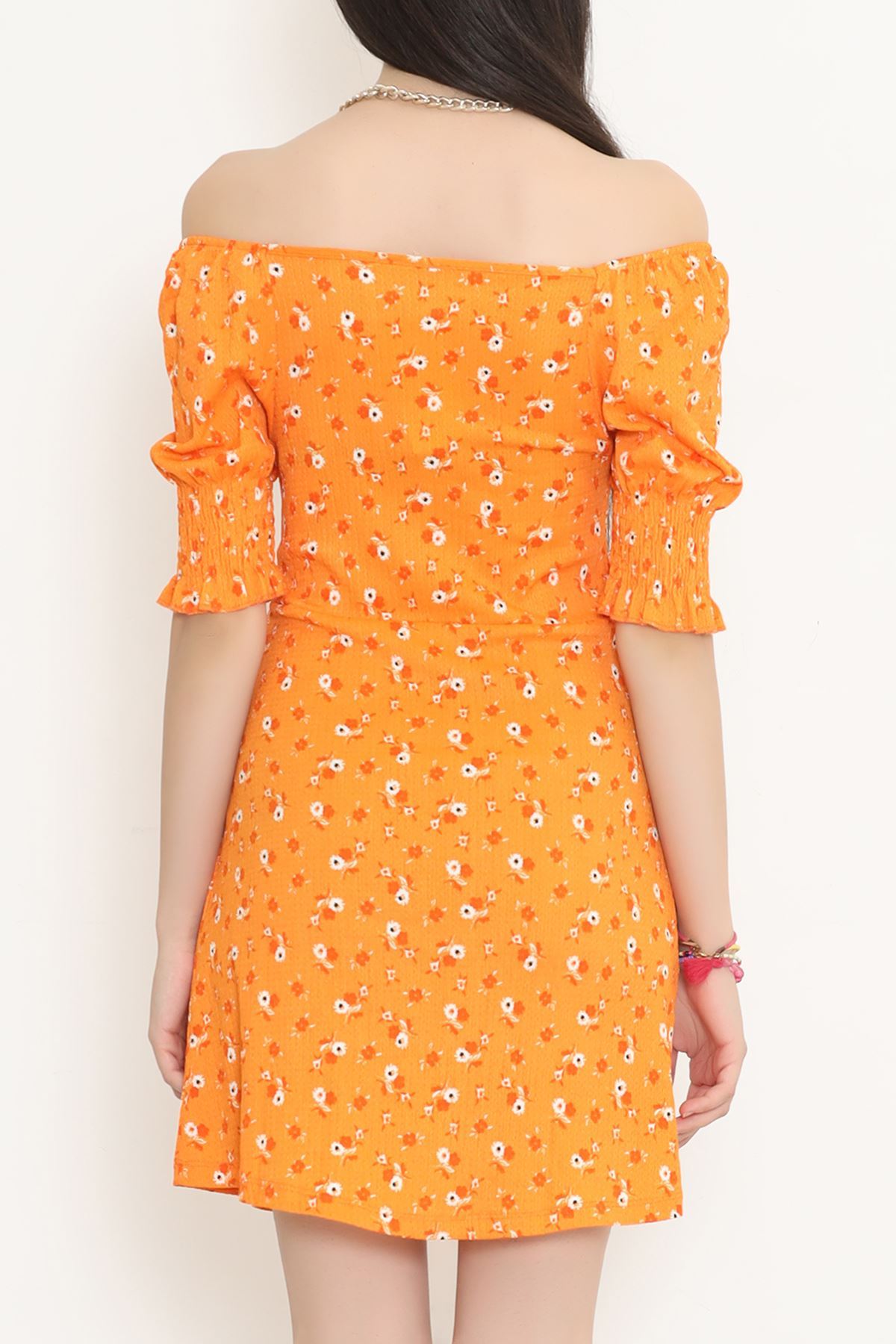 Burlap Patterned Dress Orange - 720.1247.