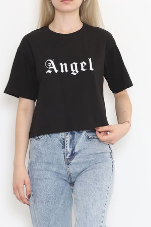 Printed Crop T-shirt Black - 16474.1567.