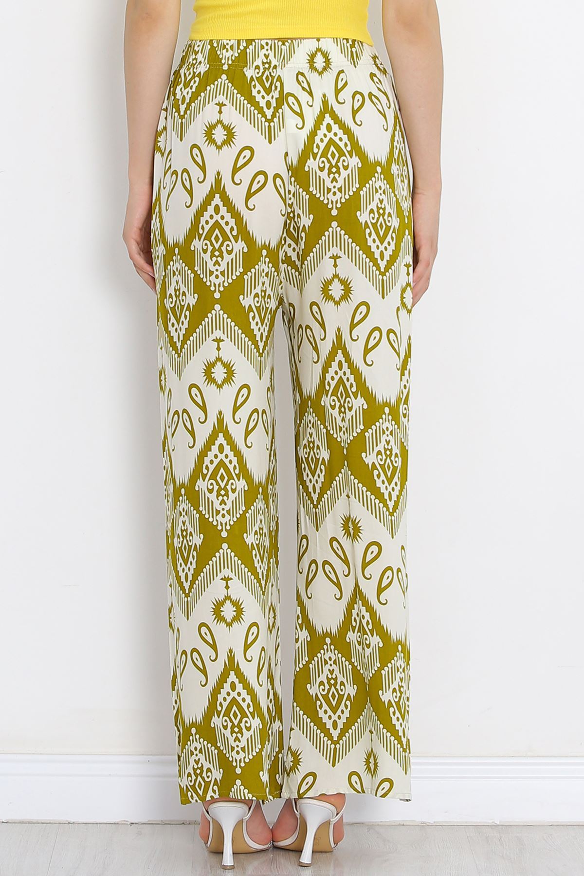 Patterned Woven Pants Oil Green - 18979.1095.