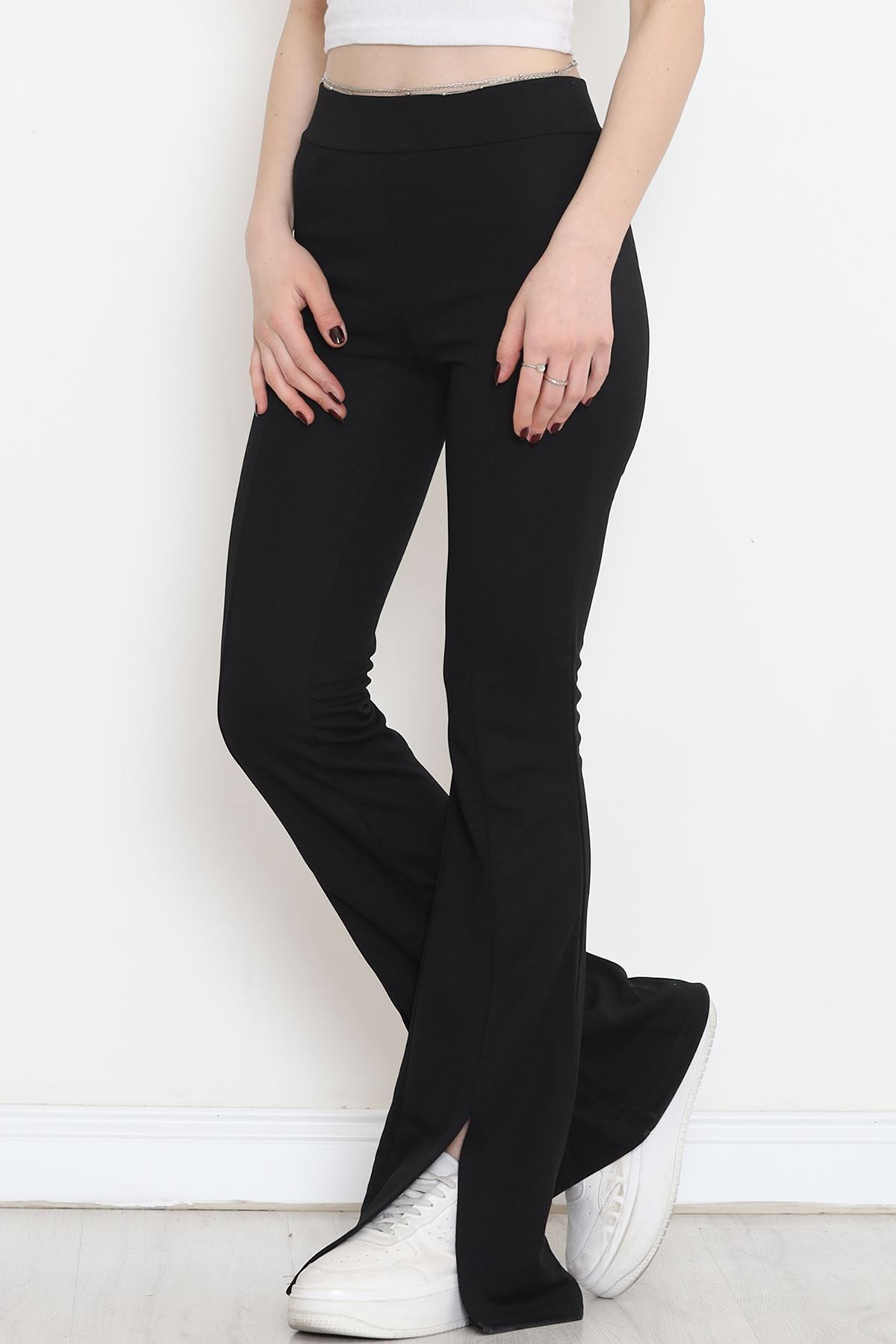 Slit Flared Trousers Black - 16702.1355.