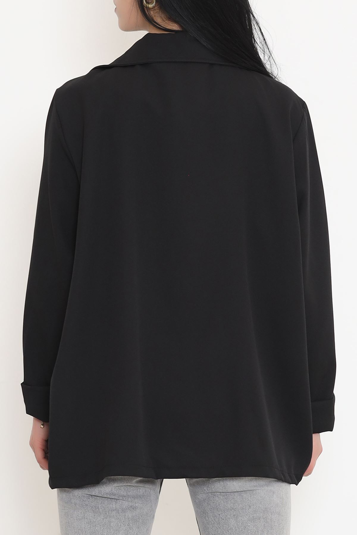 Oversize Button Jacket Black - 951.1247.