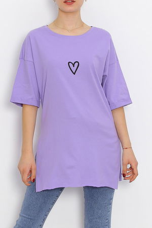 Double Sleeve Printed T-Shirt Lilac - 16556.1567.