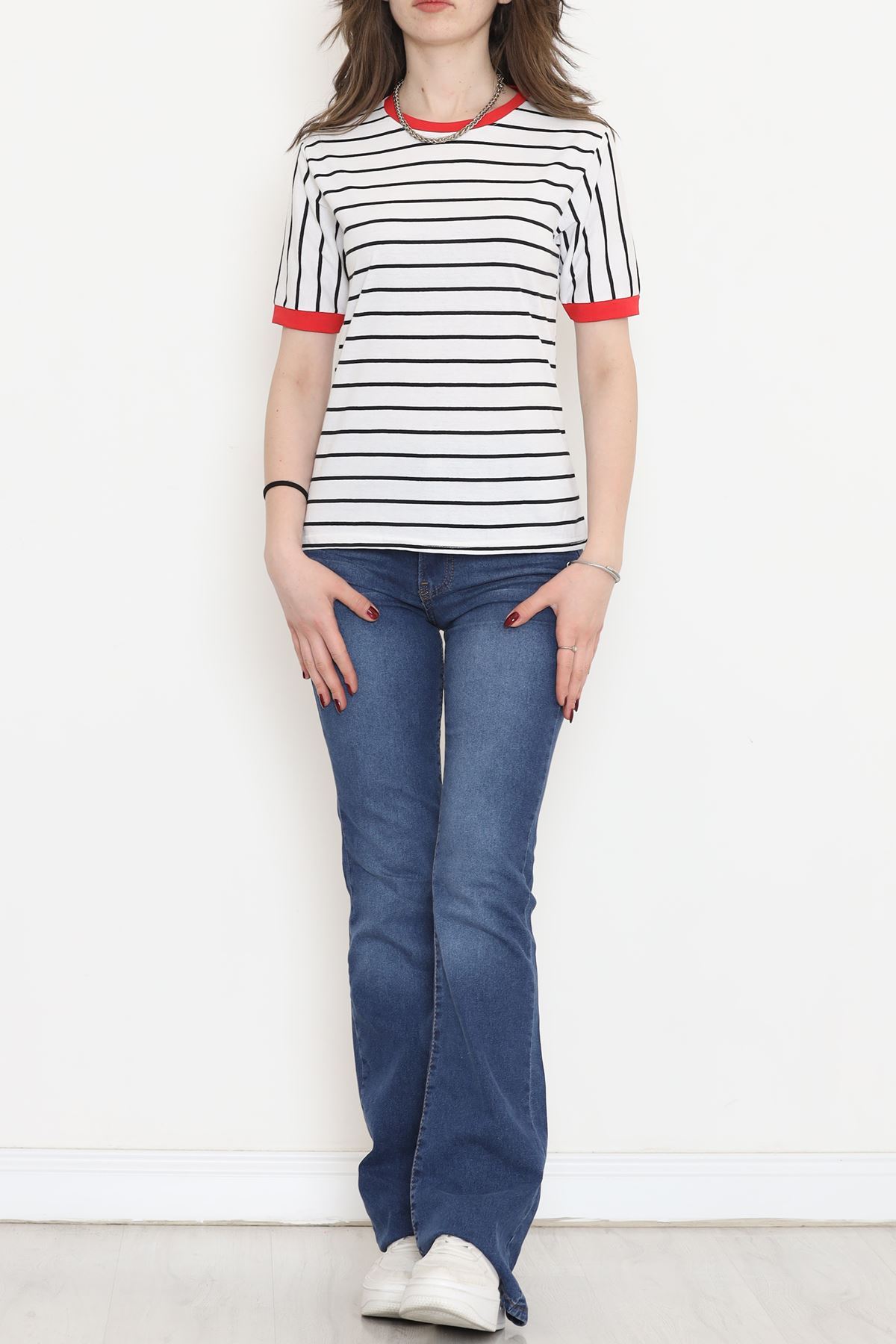 Striped Suprem T-shirt WhiteRed - 15919.1567.