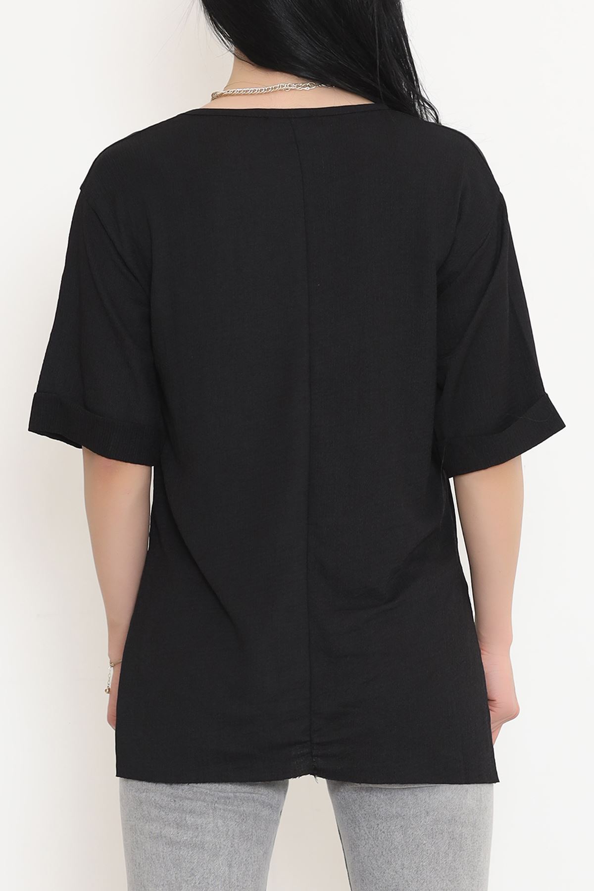 Short Sleeve Slit T-Shirt Black - 2499.555.