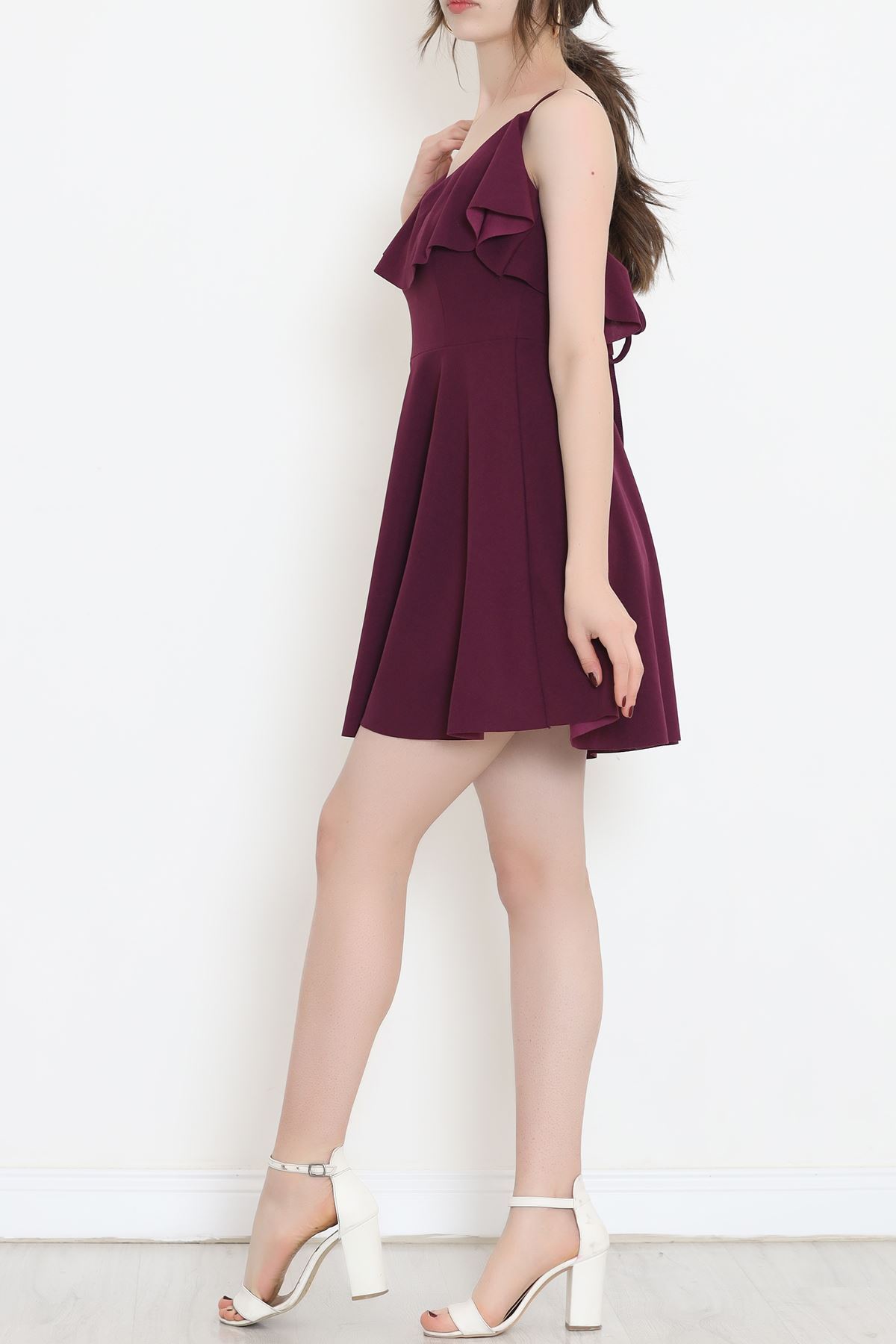 Crep Dress Purple with Straps - 581815.1592.