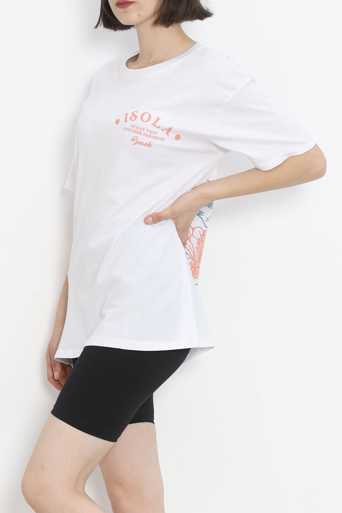 Front Back Printed T-shirt White - 18865.1005.