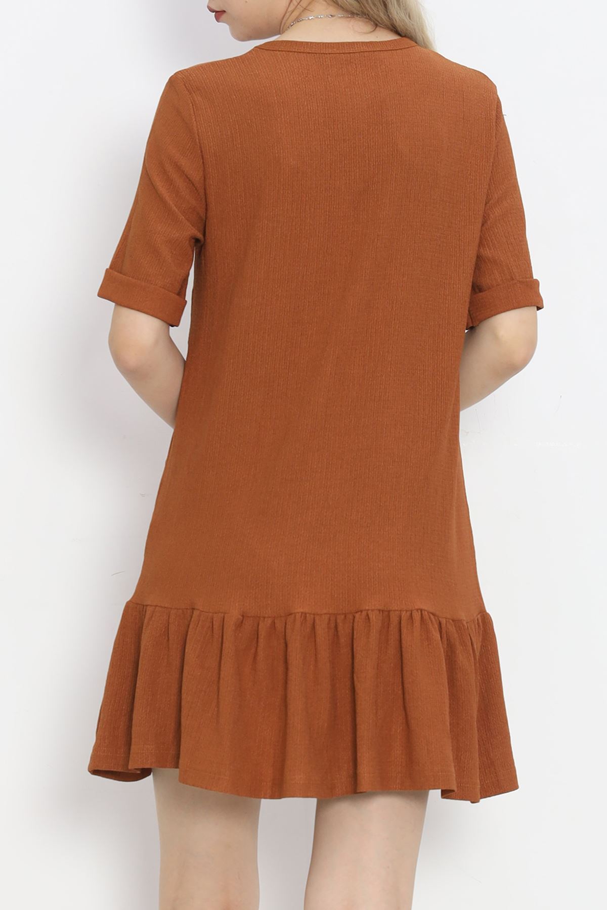 Short Sleeve Burümcük Dress Cinnamon - 18877.1059.