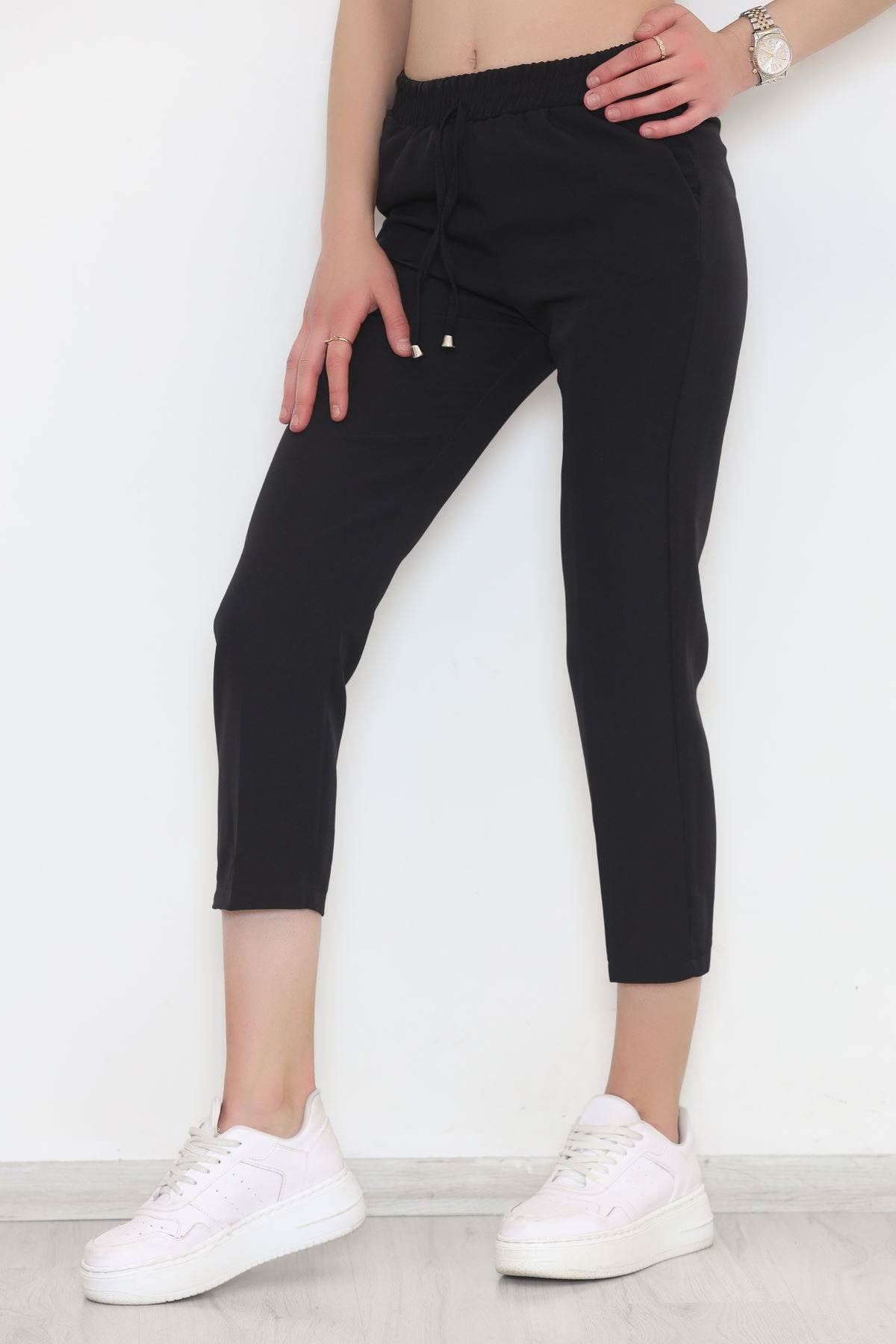 Elastic Waist Double Pants Black - 20918.683.