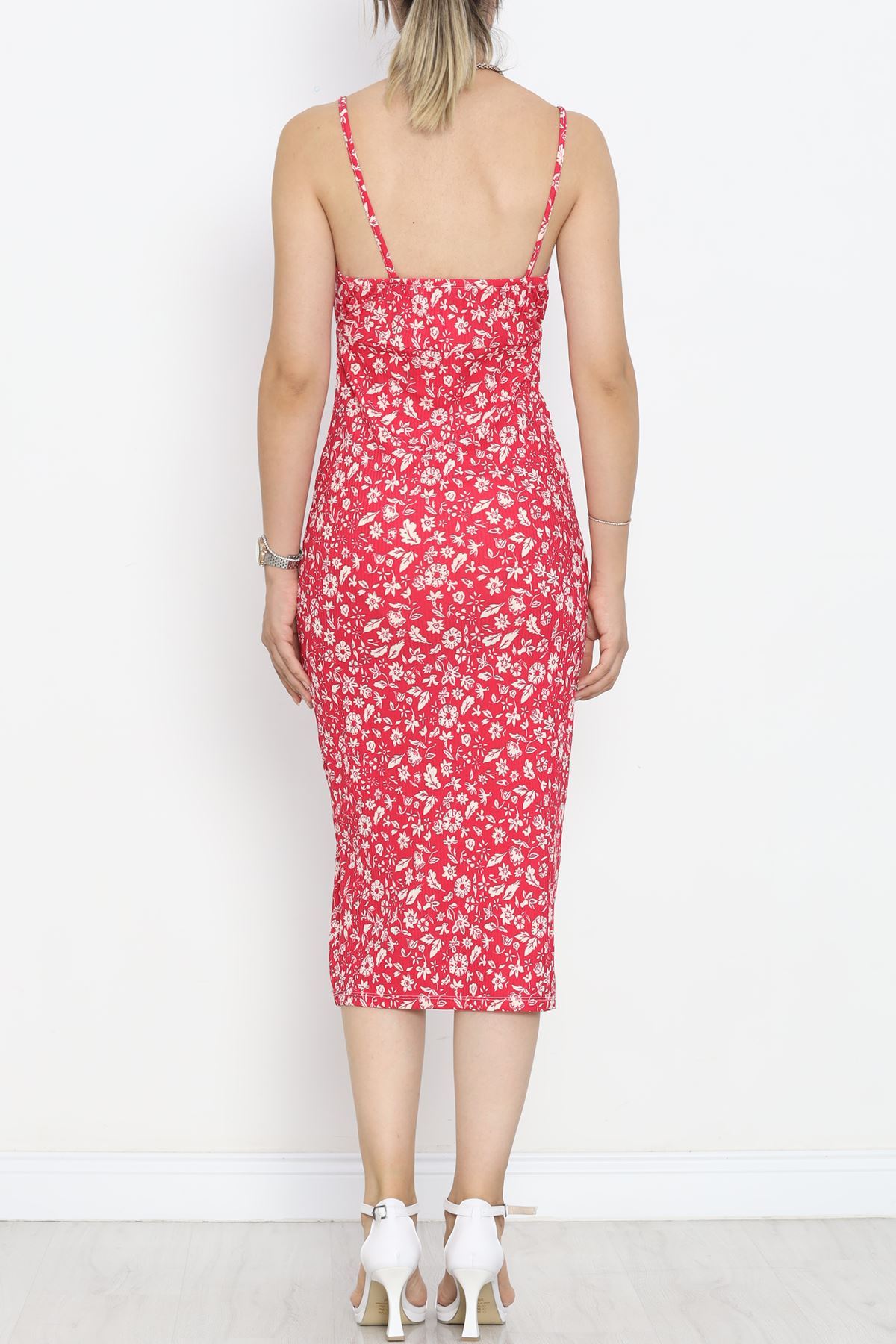 Strappy Patterned Dress Fuchsia Floral - 650.1247.