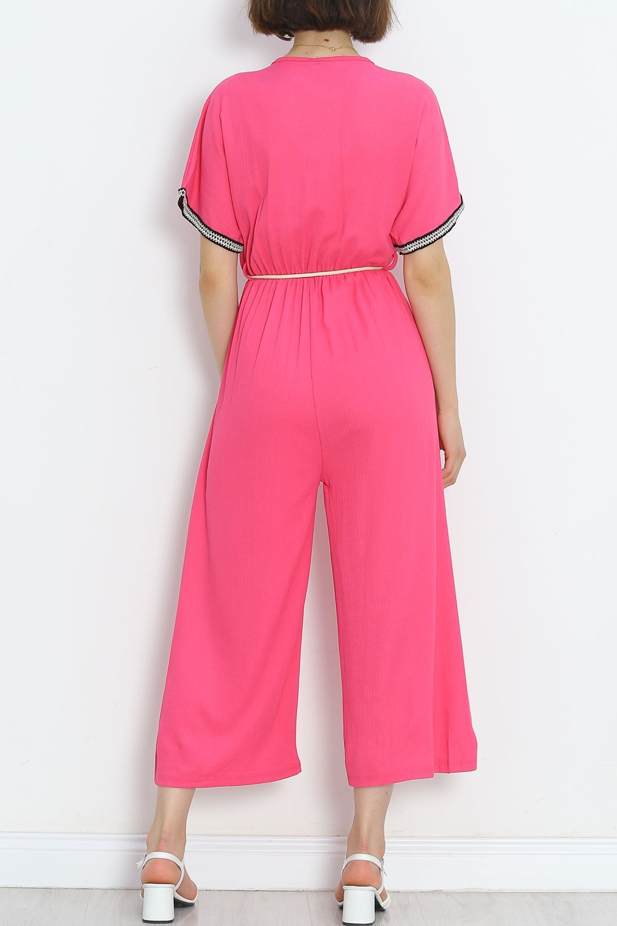 Knit Belt Burumcük Jumpsuit Fuchsia - 10007.1567.