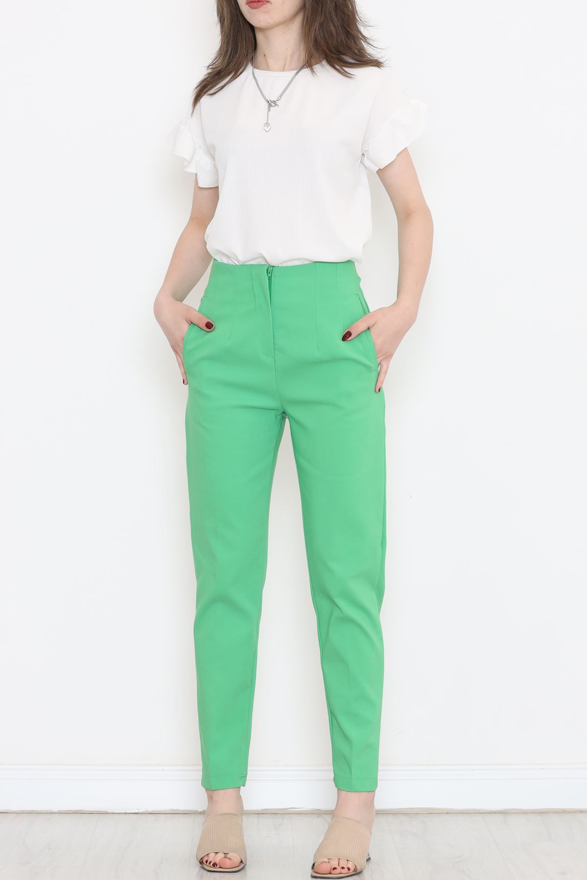 Double Trousers with Waist Cuffs Green - 20647.683.