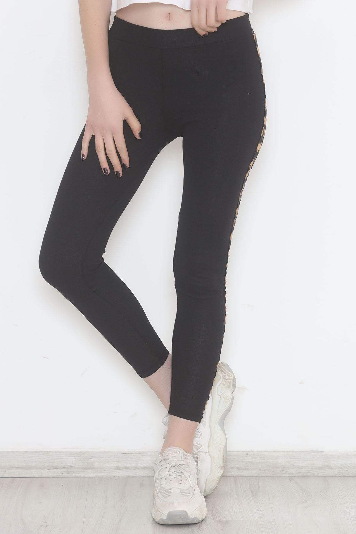 Single Stripe Ribbed Leggings Blackleo - 10293.1567.