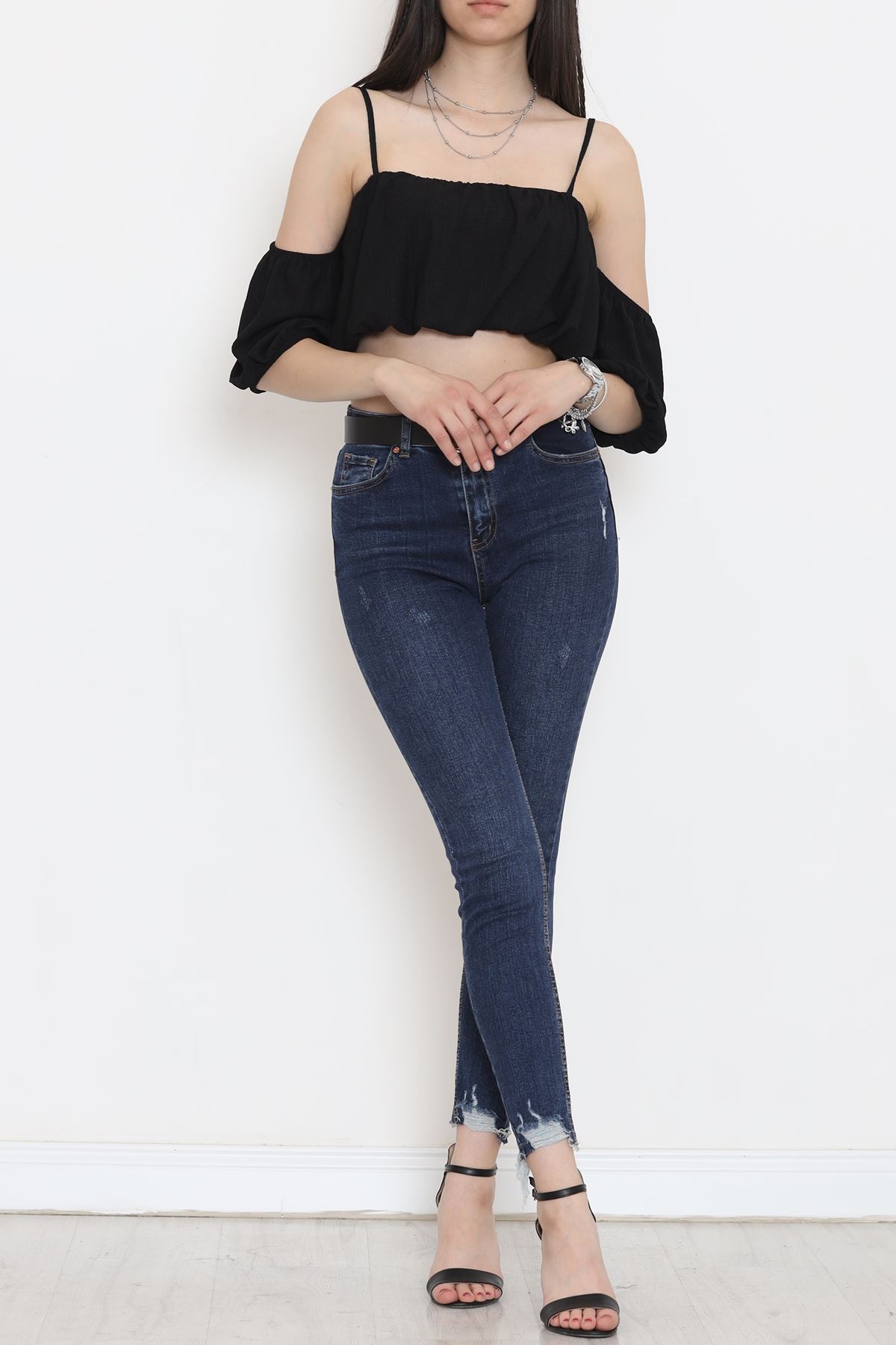 Strappy Burümcük Blouse Black - 12593.631.