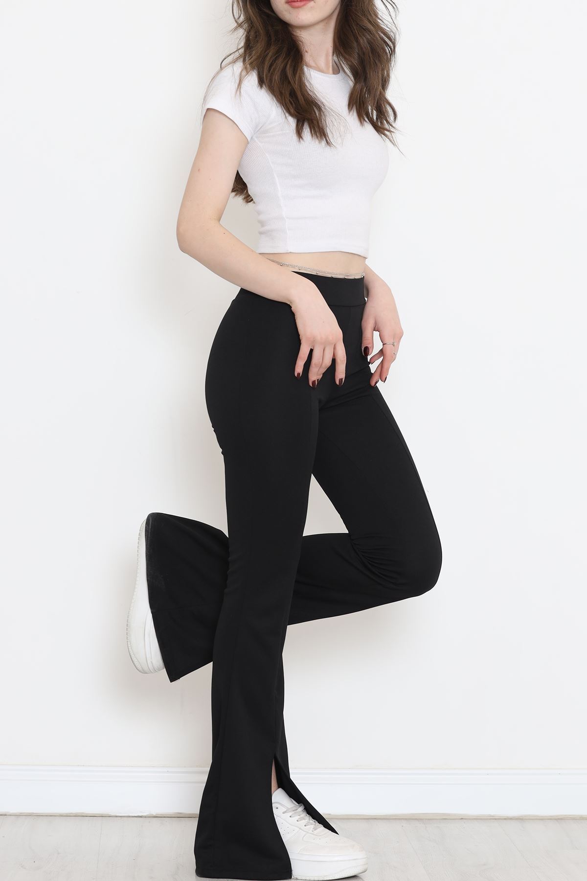 Slit Flared Trousers Black - 16702.1355.