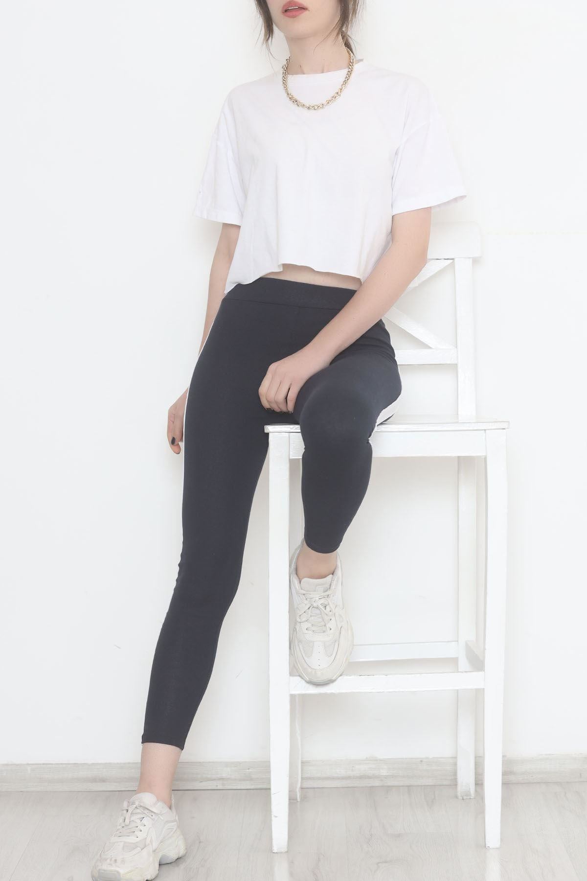 Single Stripe Ribbed Leggings Navy White - 10293.1567.