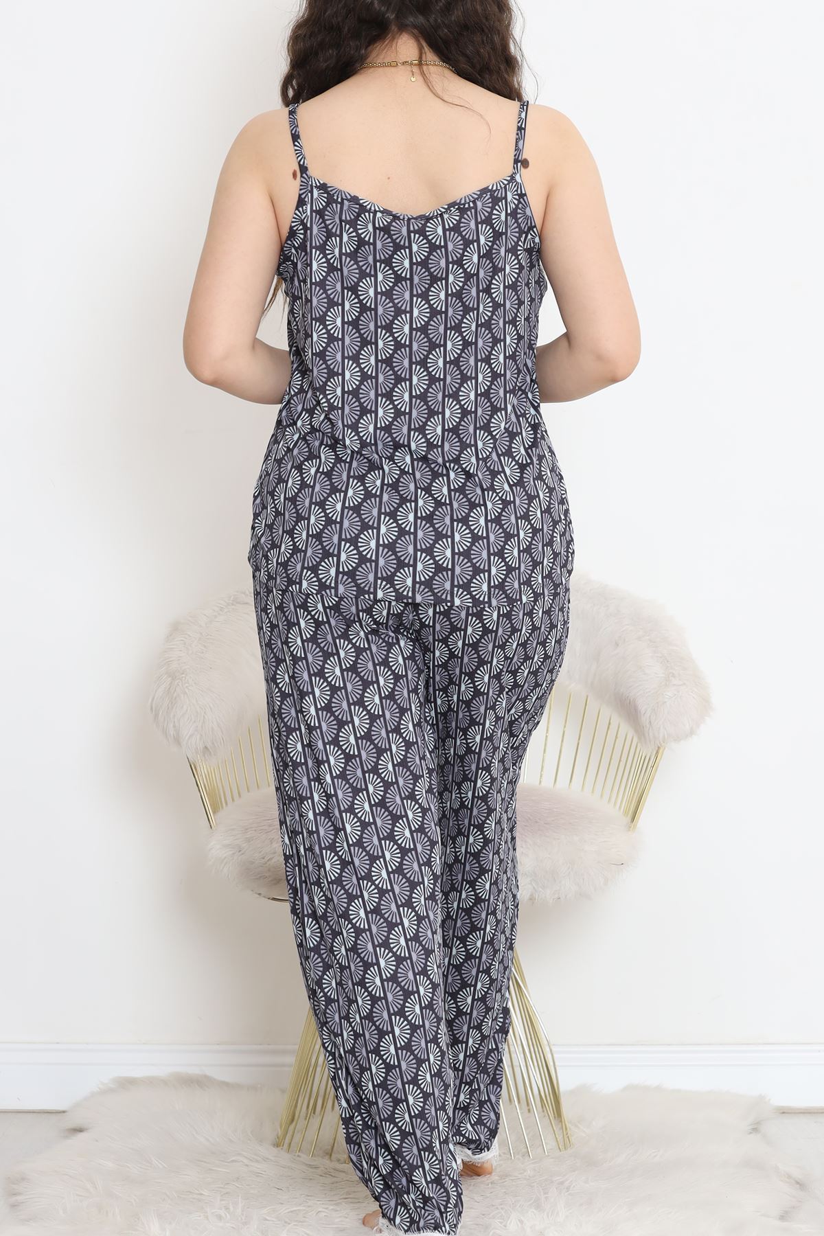 Rope Straps Battal Pajama Set Navy Blue - 174.1287.