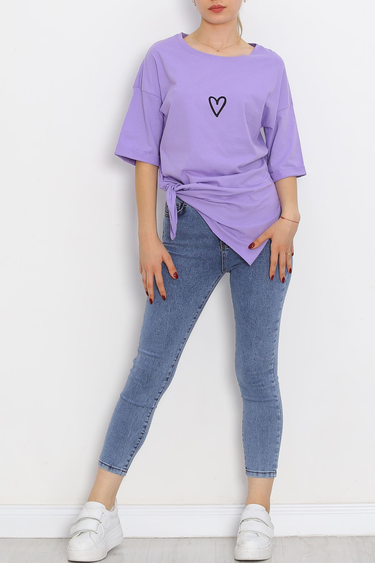 Double Sleeve Printed T-Shirt Lilac - 16556.1567.