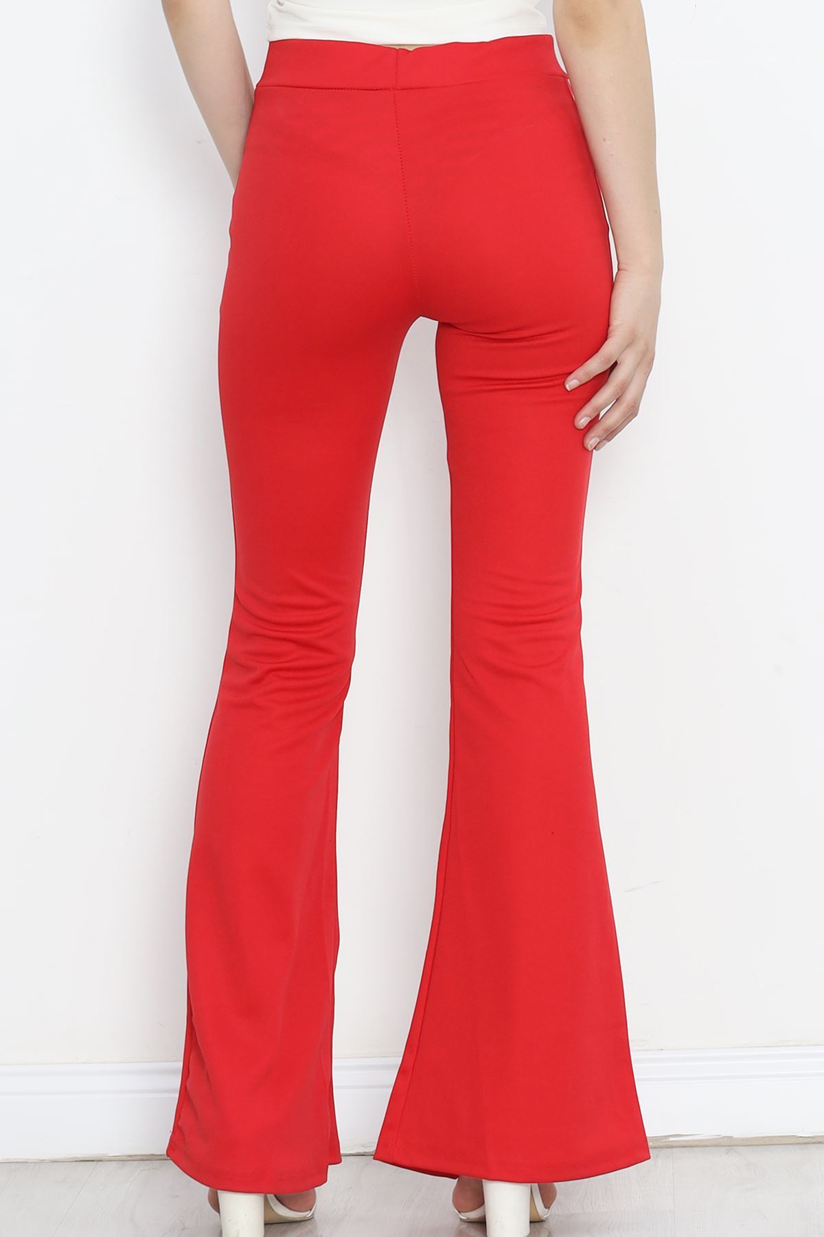 Slit Flared Trousers Red - 16702.1355.