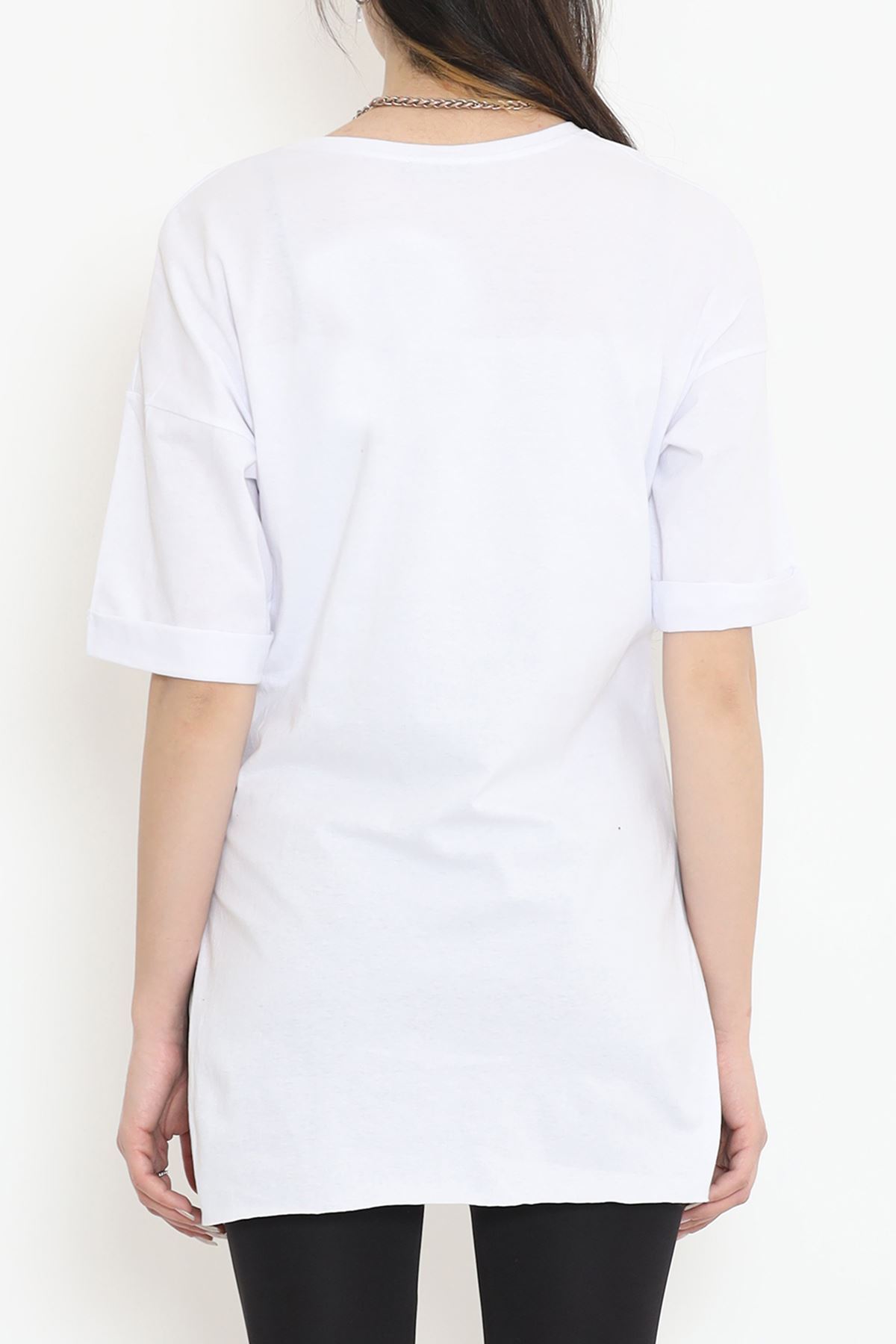 Printed Double Sleeve T-shirt White - 16560.1567.