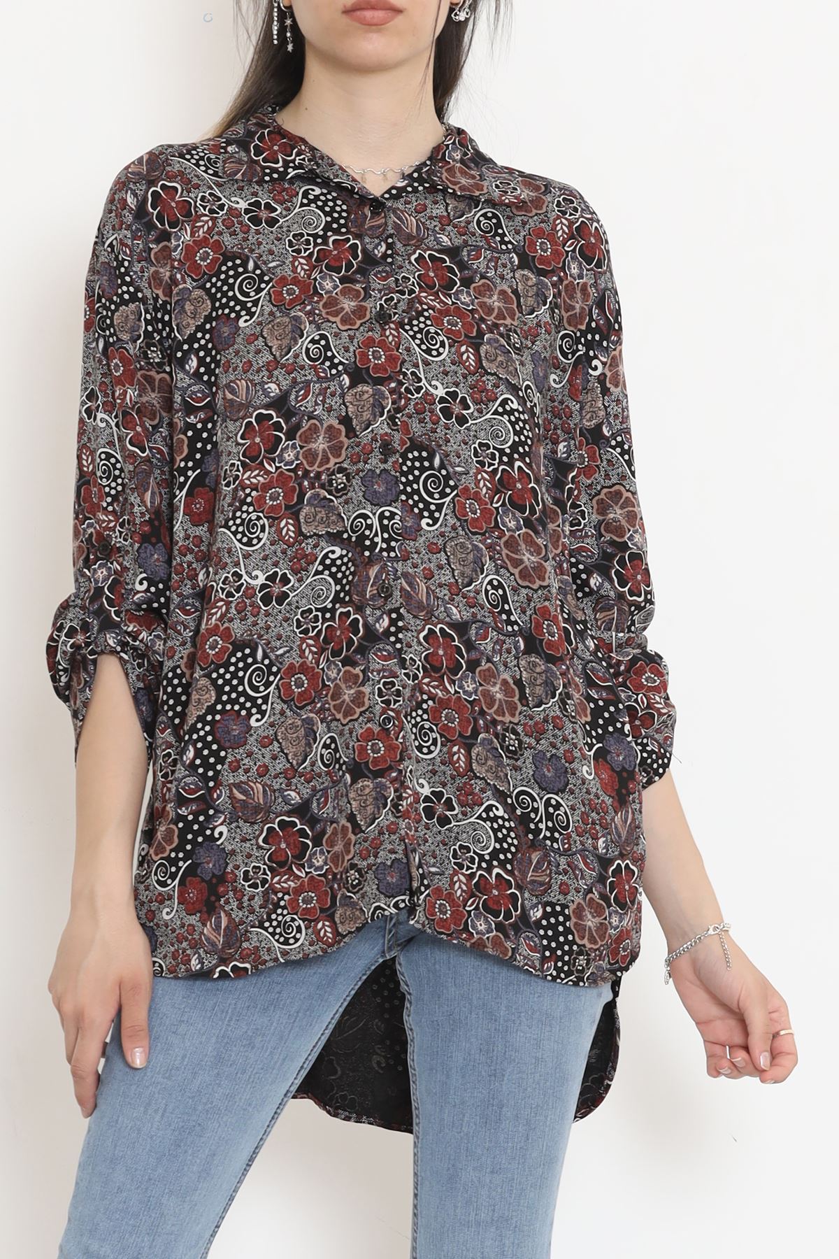 Viscose Patterned Shirt Black-Brown2 - 17112.701.